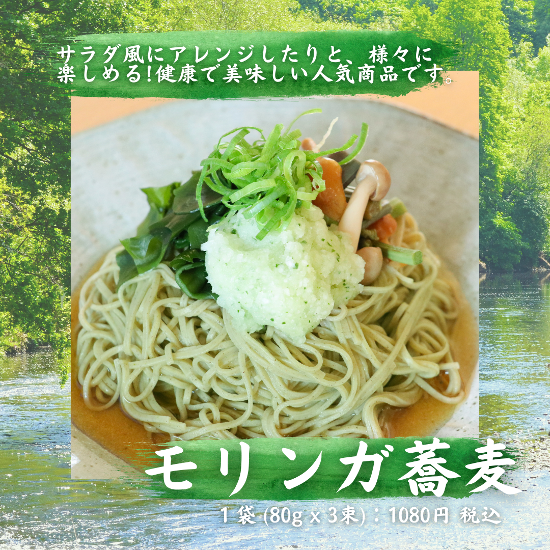 【50%OFF】セール☆栄養豊富「姫路モリンガ蕎麦」 ( 1袋 3束, 2025年6月賞味期限)